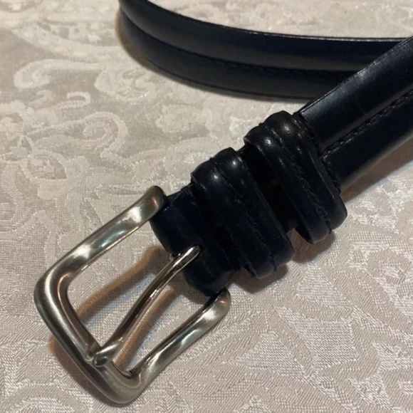 LN ROLFS black leather belt, size 38" length - Picture 3 of 5